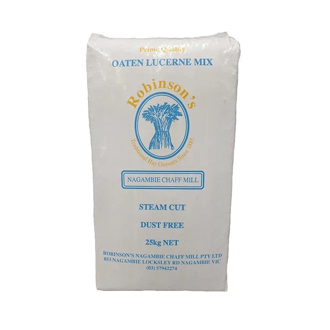 Chaff Fifty/fifty Dry Mix Large 25kg Robinsons (28 Pallet)