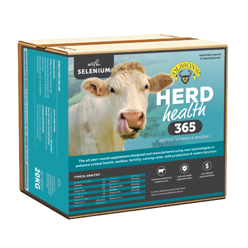 Olsson Herd Health 365 Block 20kg Cattle With Selenium