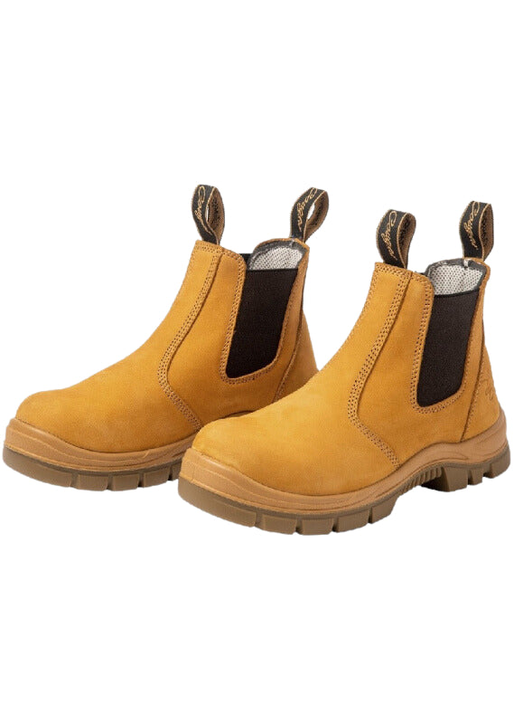Cougar Footwear Boss Steel Toe Cap Safety Boot Elastic Sided Work Boot - Wheat