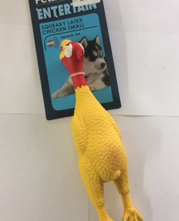 PETLIFE SQUEAKY LATEX CHICKEN SMALL
