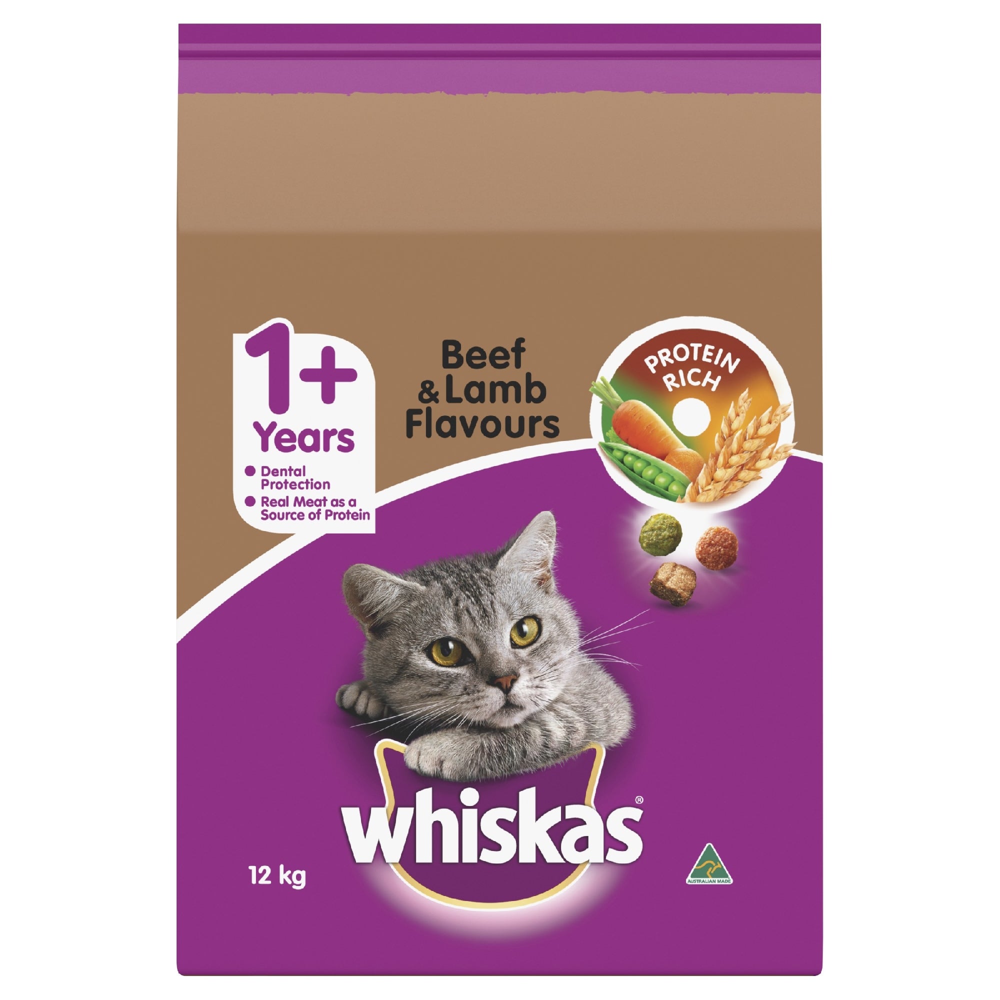 Whiskas Cat Beef & Lamb 12kg.