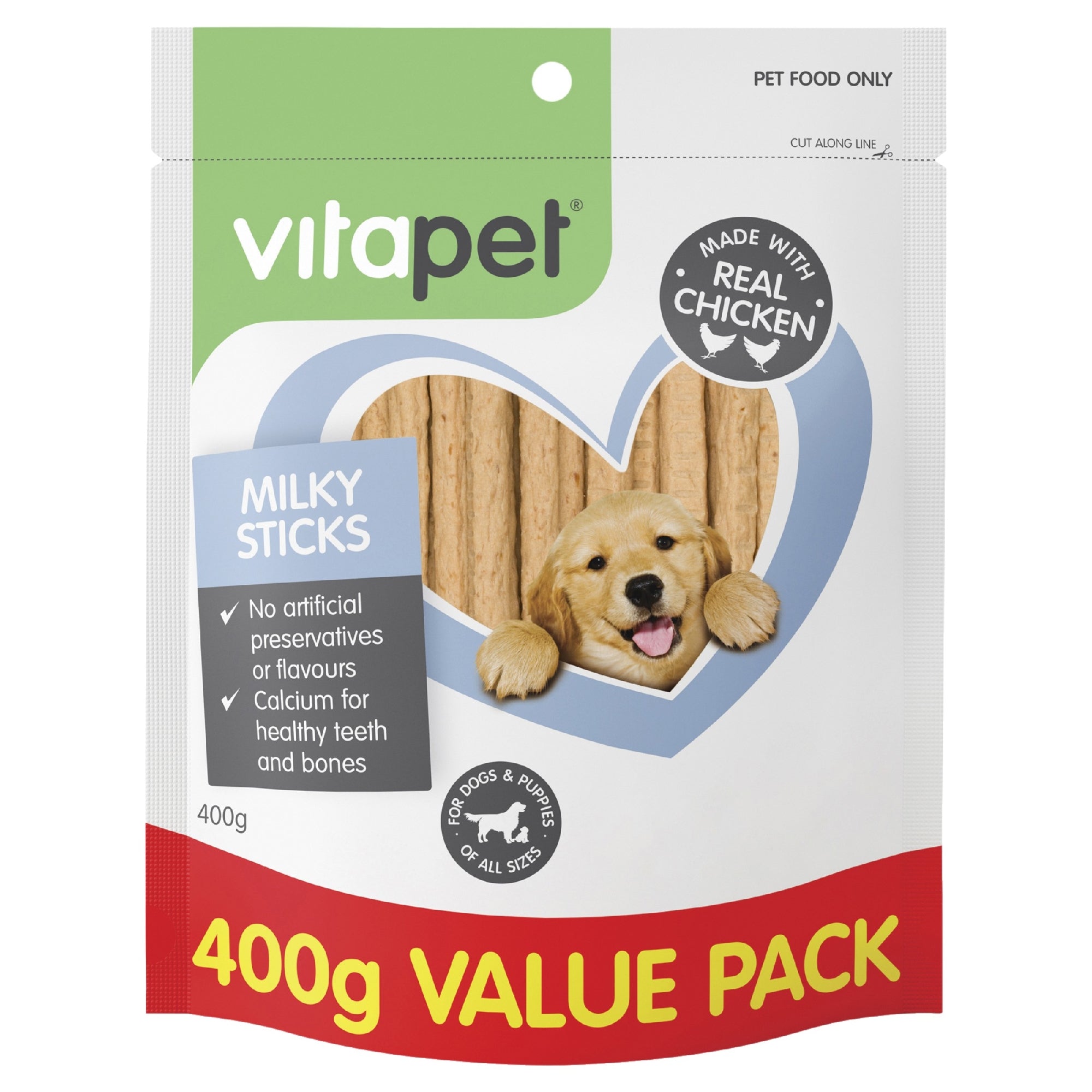 Vitapet Jerhigh Milky Sticks 400g For Puppies.