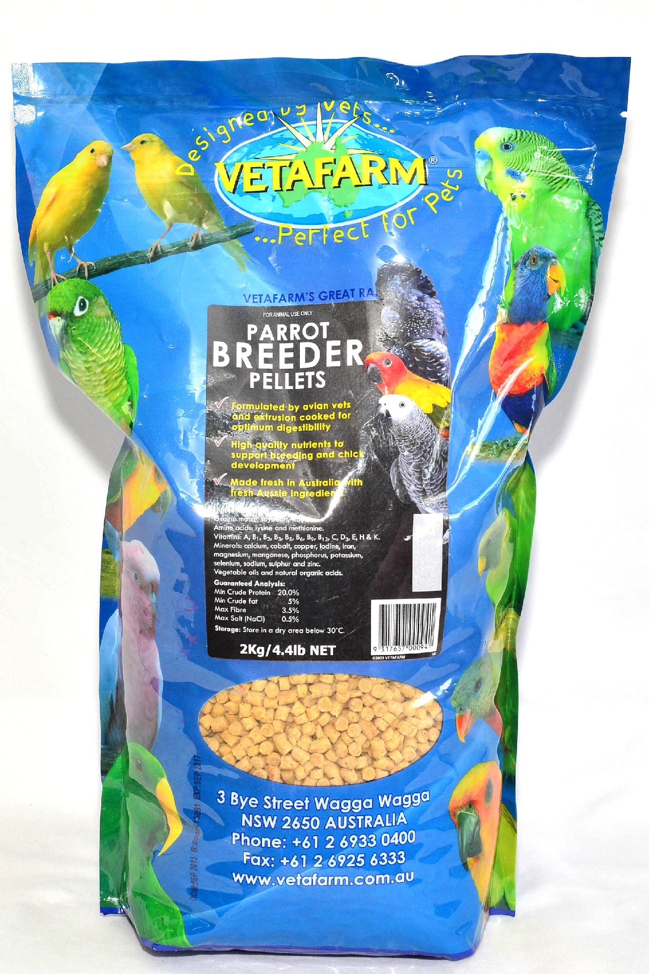 Vetafarm Parrot Breeder Pellets 2kg.