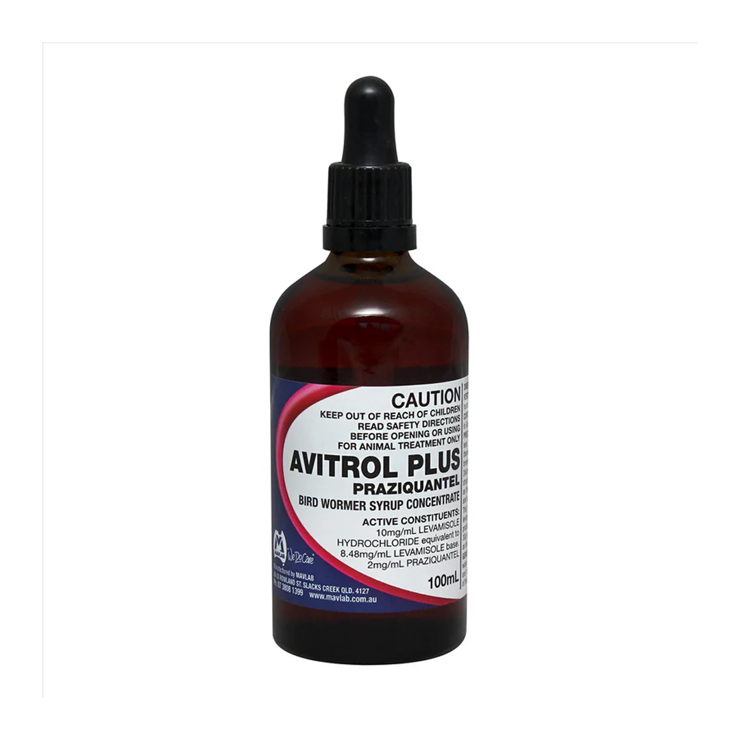Avitrol Plus 100ml Bird Wormer Syrup Concentrate.