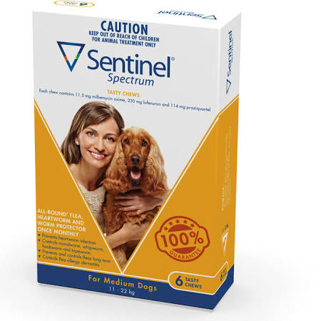 Sentinel Spectrum 6 Tasty Chews For Medium Dogs 11-22kg.