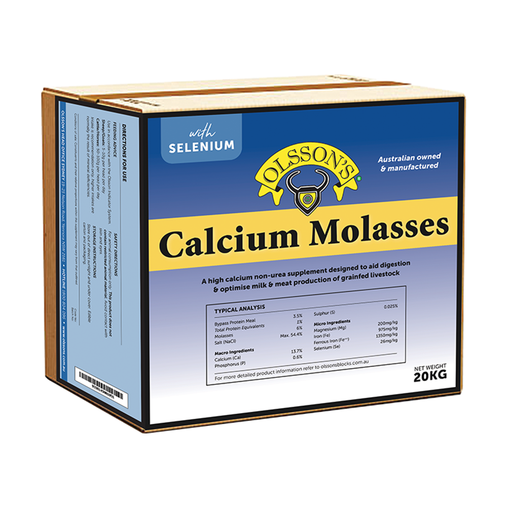 Olsson Calcium Molasses Blocks + Selenium 20kg.