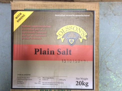 Olsson Plain/iodised Block 20kg.