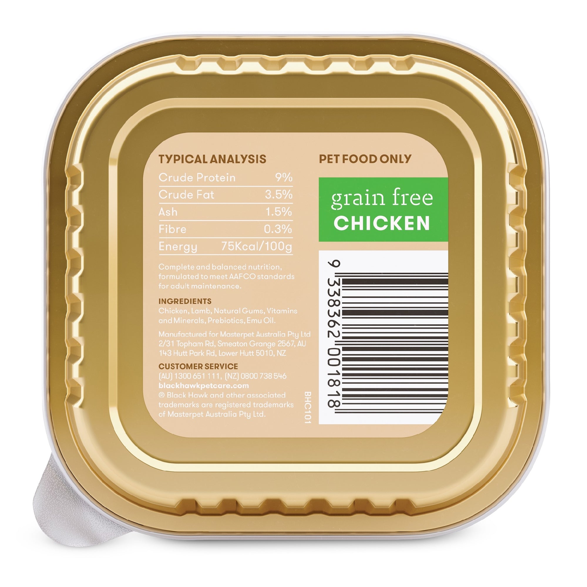 Blackhawk Dog Grain Free Chicken Sachet 100g.