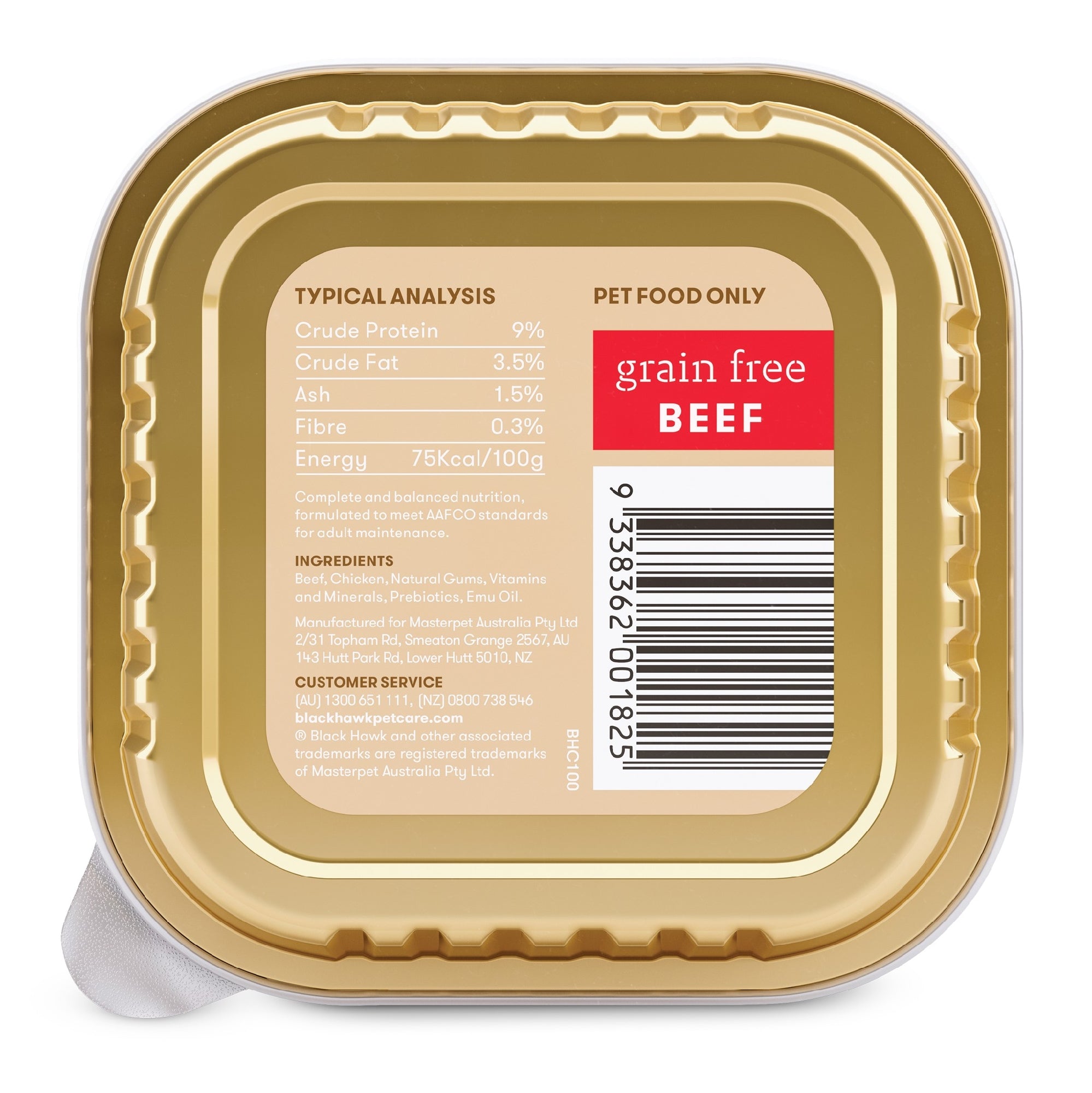 Blackhawk Dog Grain Free Beef Sachet 100g.