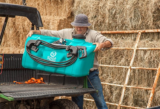 Rapid Spray 95 Litre Spot Ranger Sprayer With 12 Volt 8.3 L/min 60 Psi Pump, Pressure Regulator & Gauge, Front & Rear Interchangeable Hose Wraps With 6m Hose, A