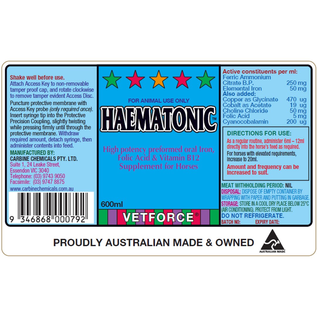 Carbine Haematonic 600ml.
