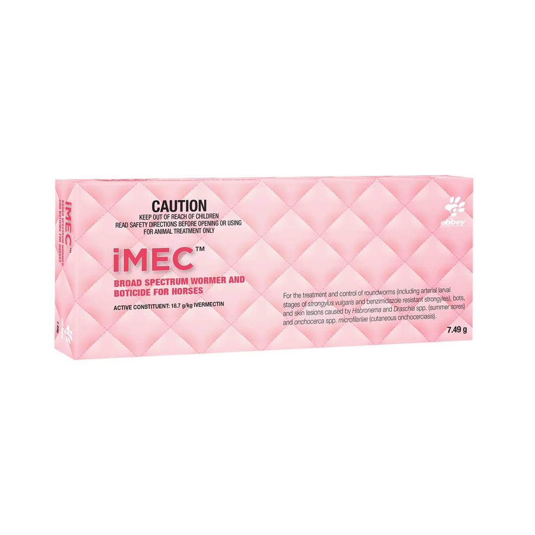 Imec Broad Spectrum Wormer & Bot Horses 18.7g Ivermectin 7.49g.