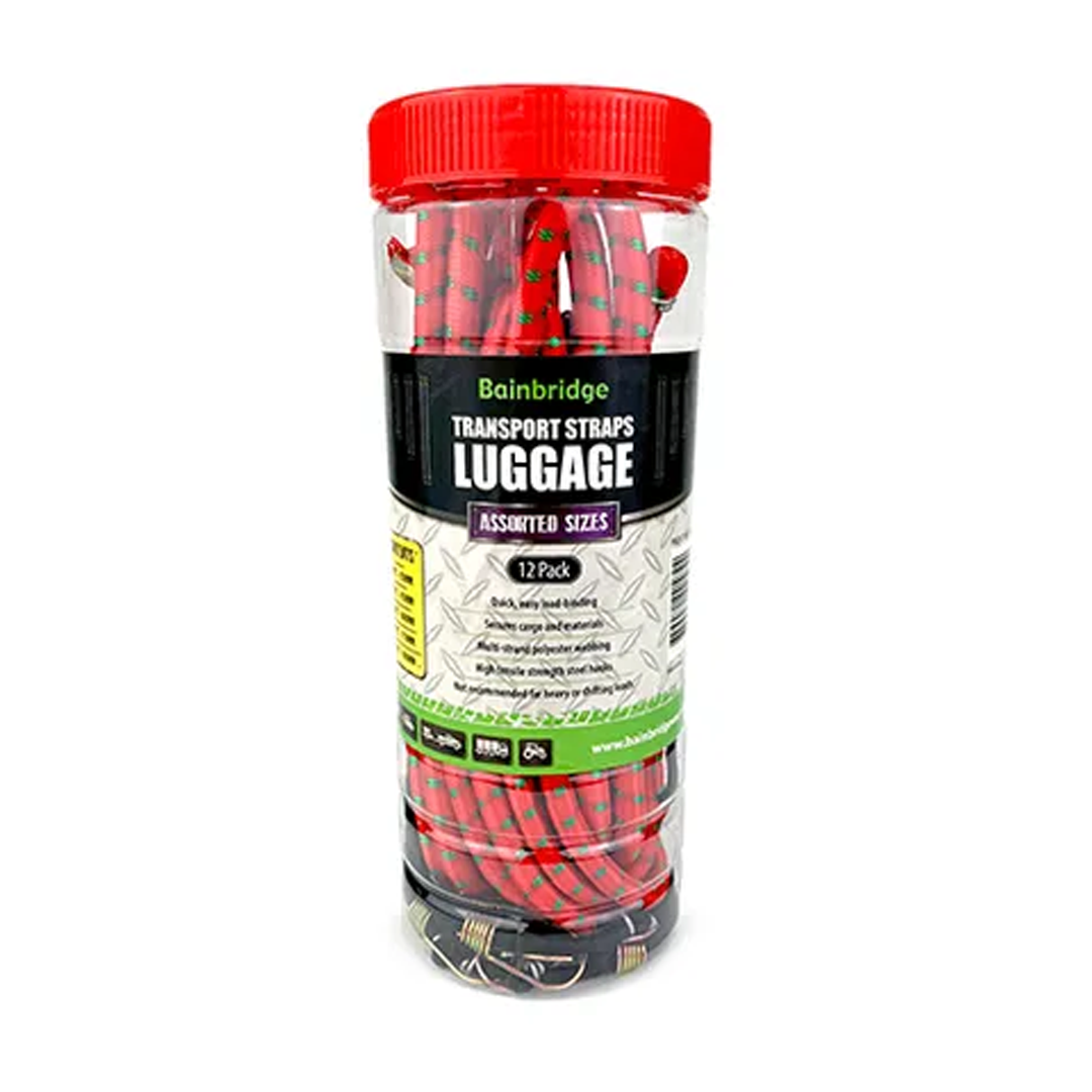 Bainbridge Luggage Straps 12pk Assorted