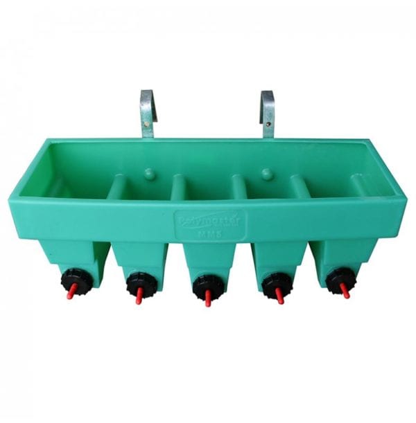 Polymaster 30ltr 5 Lamb Teat Fence Hung Gravity Divisional Feeder MM5L