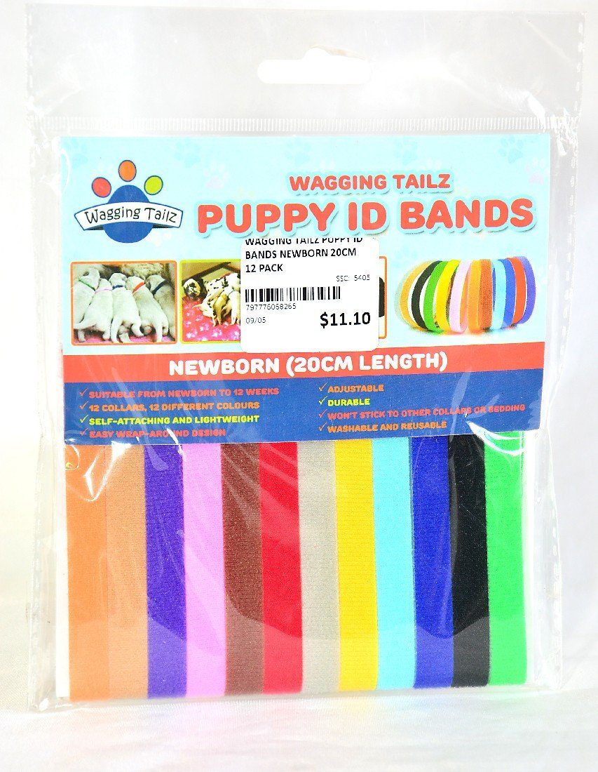 WAGGING TAILZ PUPPY ID BANDS NEWBORN 20CM 12 PACK | Southside Stockfeeds Kilmore