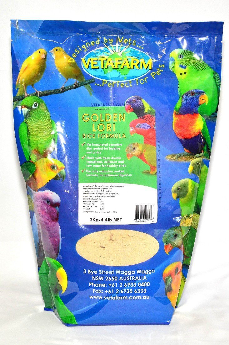 VETAFARM GOLDEN LORI 2KG | Southside Stockfeeds Kilmore