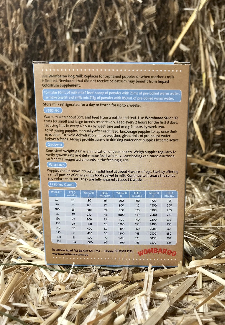 WOMBAROO PUPPY MILK 215GR