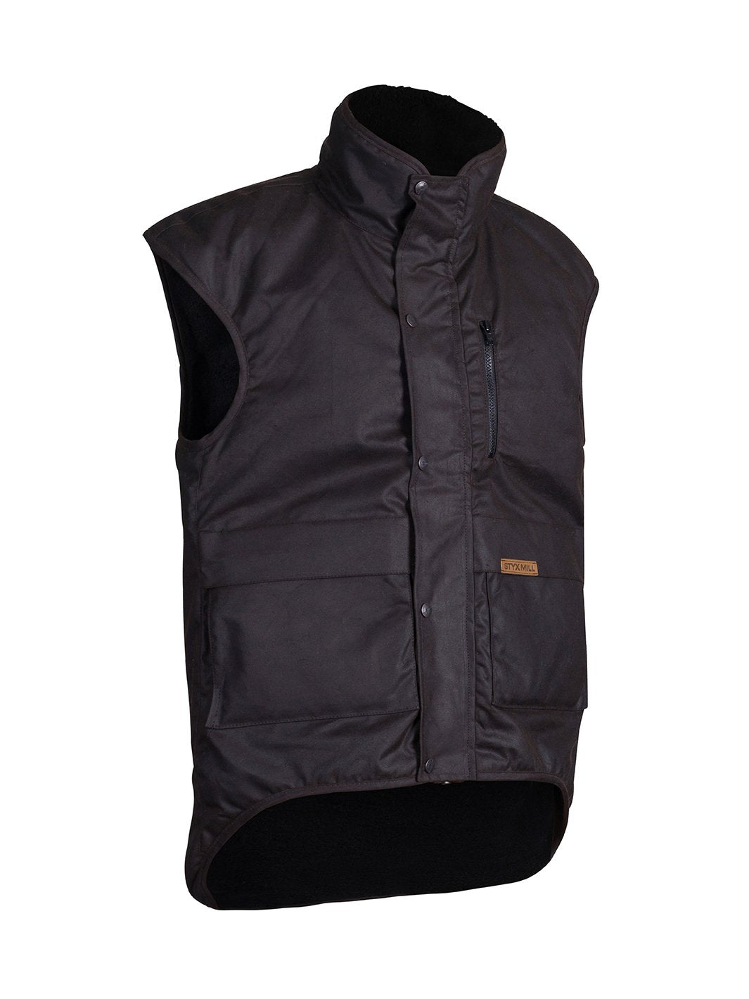 Styx Mill Oilskin Multi Pocket Vest - Brown