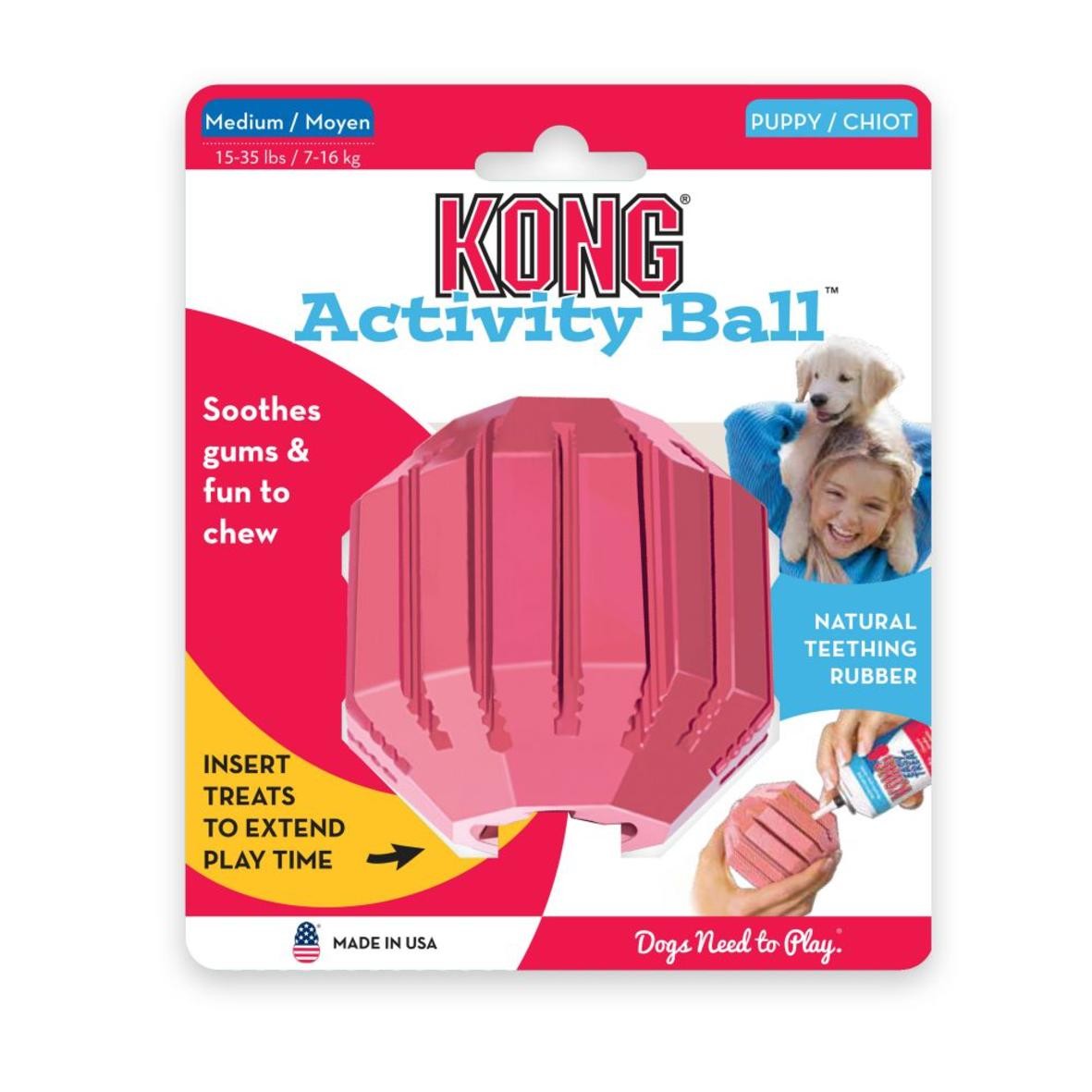 Kong Activity Ball Puppy Medium Pink.