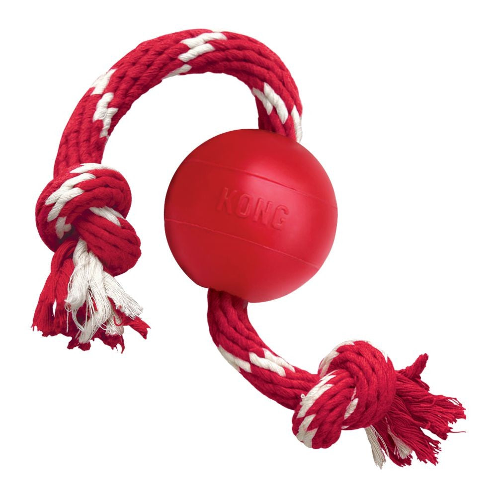 Kong Ball With Rope Small Red.