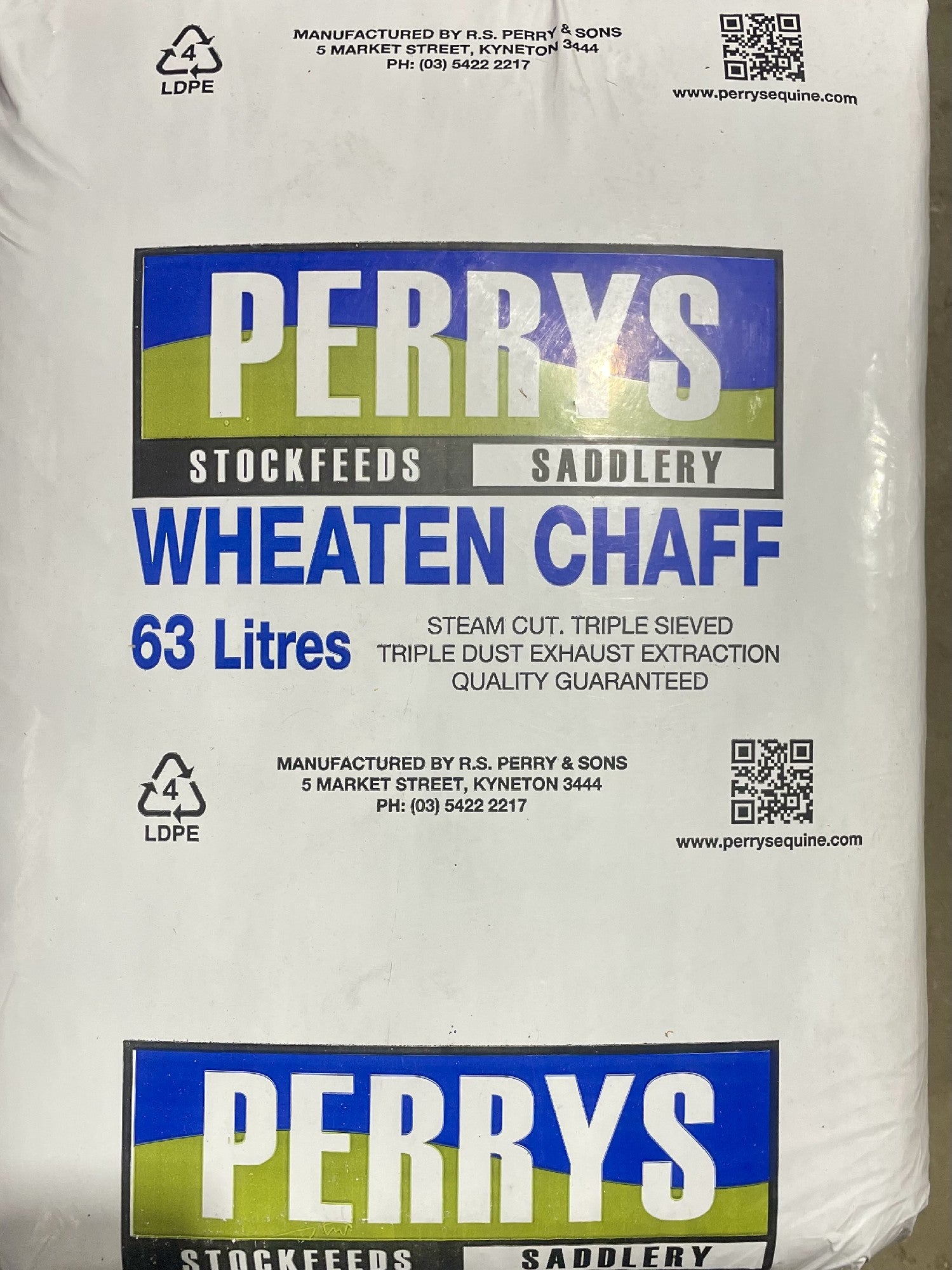 Perrys Wheaten Chaff 63litre Approx 12kg (24 Pallet)