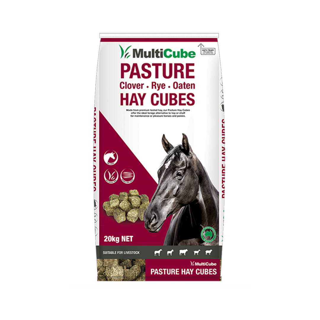 Multicubes Pasture Hay Cubes (clover Rye & Oaten Hay 20kg) Red Bag