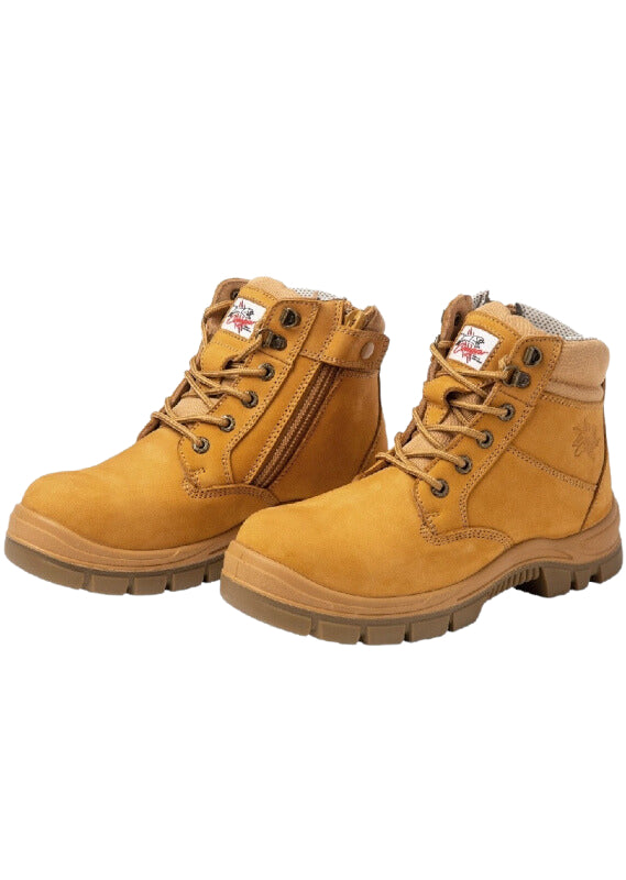 Cougar Footwear Bondi Composite Toe Safety Boot Zip Sided Work Boot - Wheat