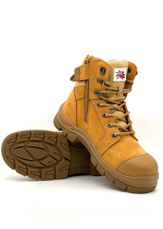 Cougar Footwear Bundaberg Safety Boot Zip Sided - Wheat