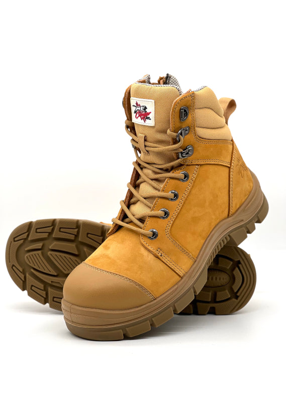 Cougar Footwear Bundaberg Safety Boot Zip Sided - Wheat