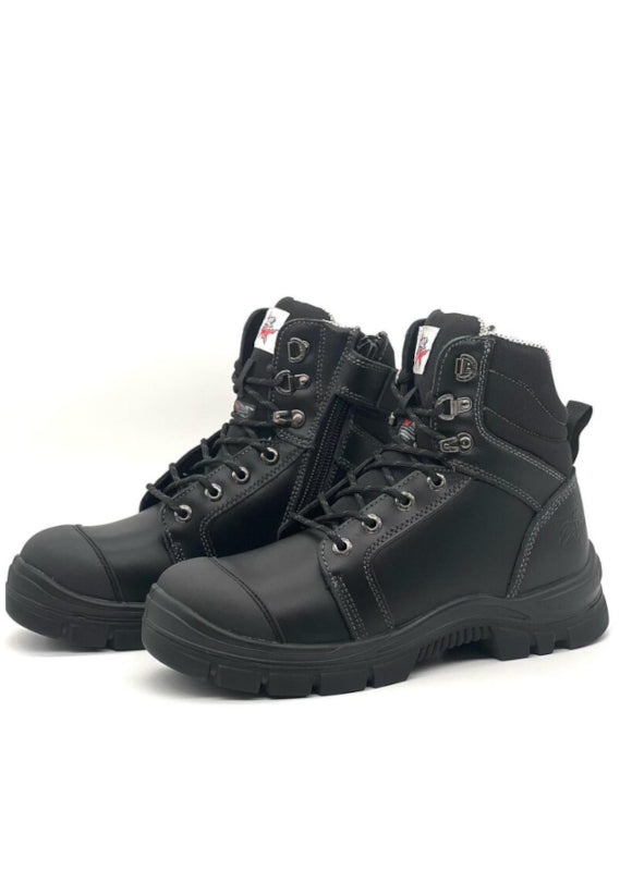 Cougar Footwear Alaska Thermal Lining, Composite Toe, Lace up Boot with Zip - Black [SZ:4 MENS AU/UK]