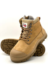Cougar Footwear Arizona Composite Toe, Lace Up Boot with Zip & Cover - Camel