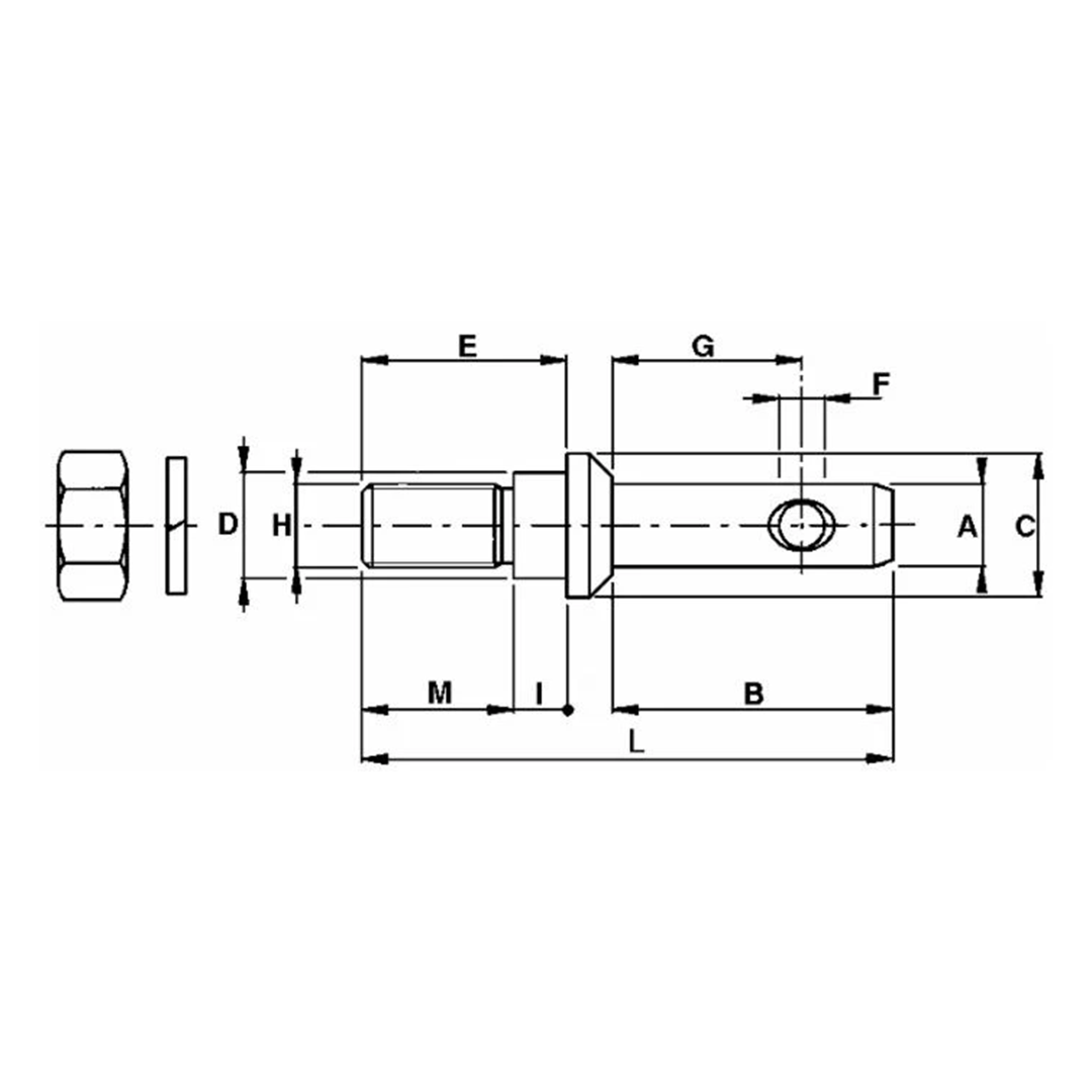 Ama Implement Mounting Pin MM:22 MM:22 MM:140 