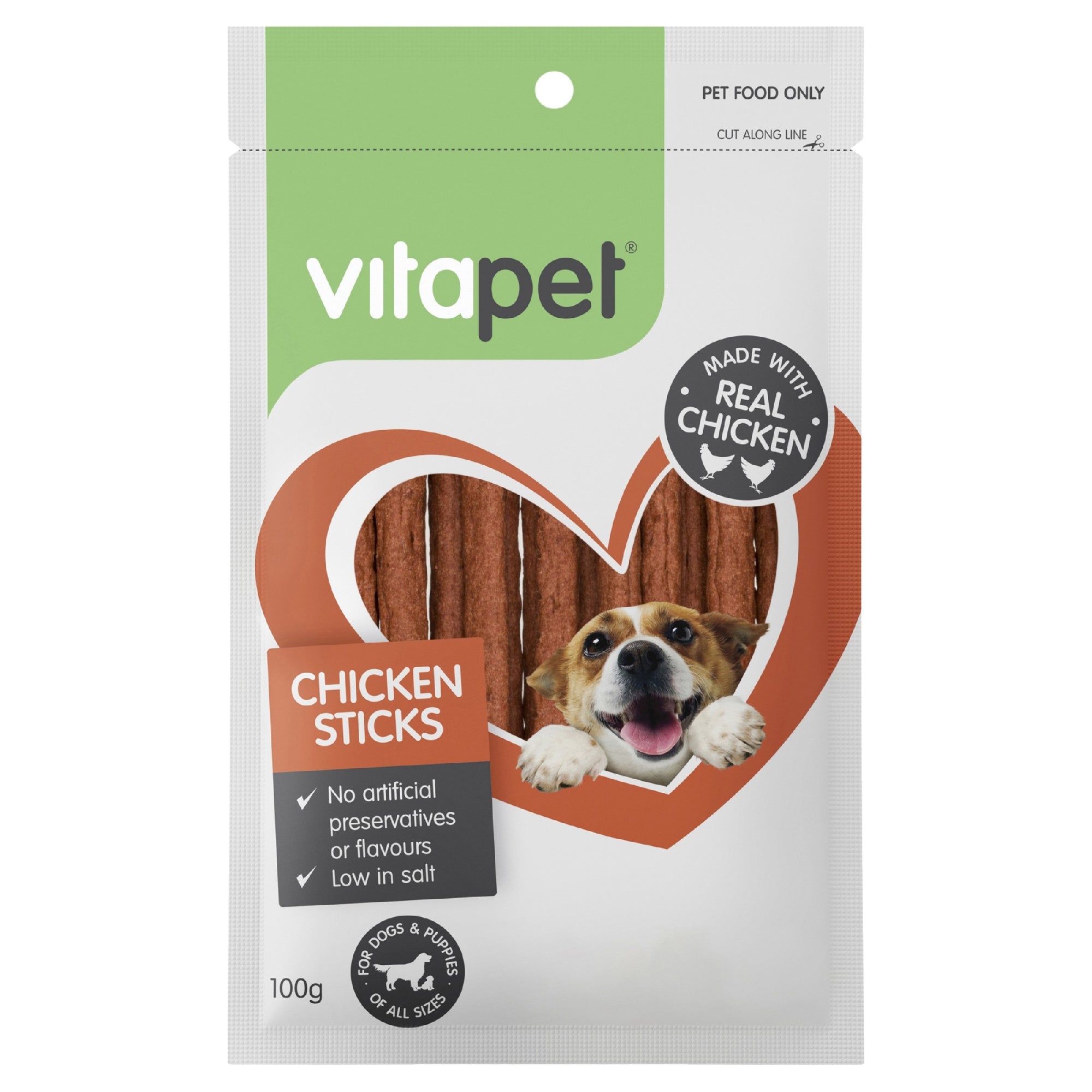 Vitapet Jerhigh Chicken Sticks 100g For Dogs.