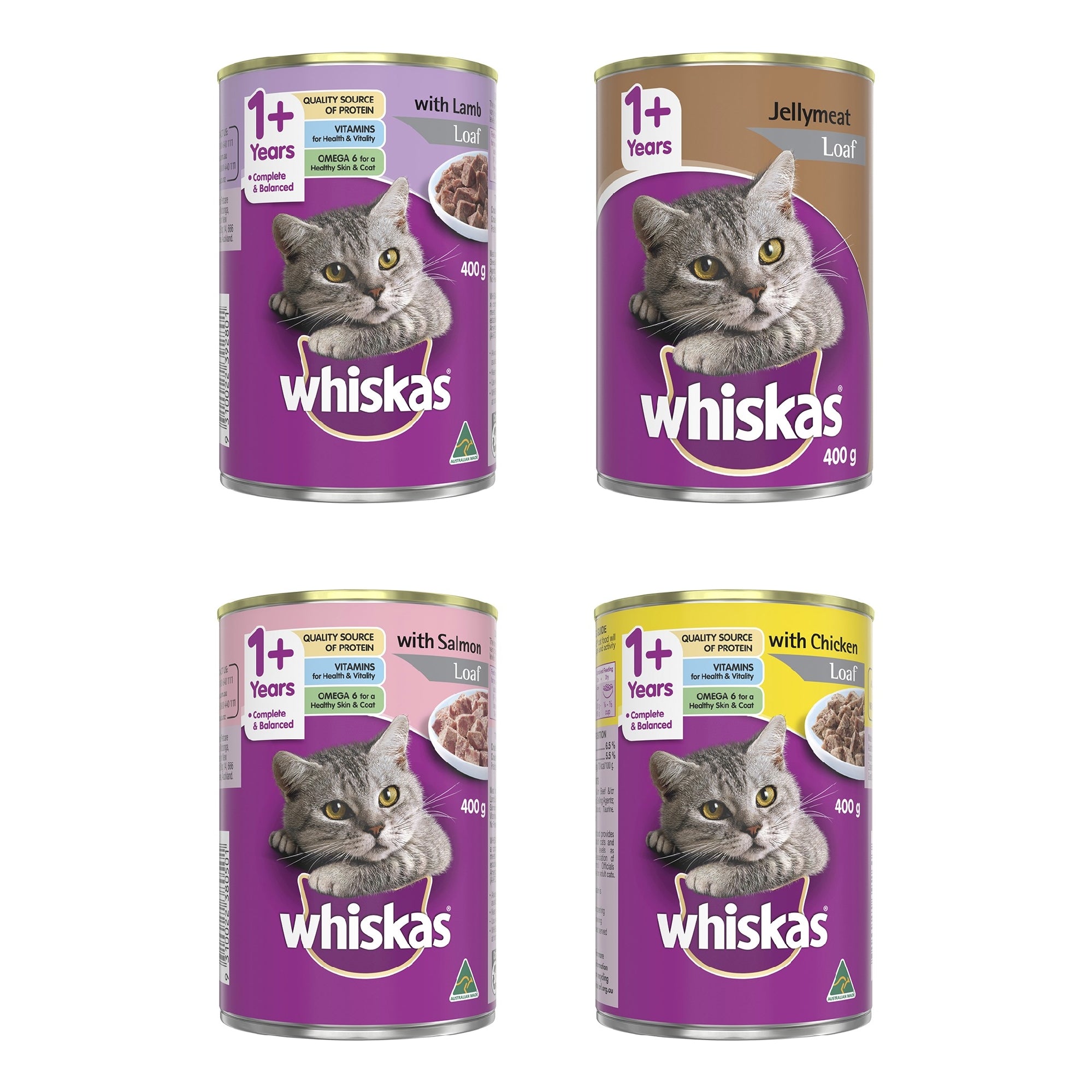 Whiskas Cat Cans 24x400gr All Varieties