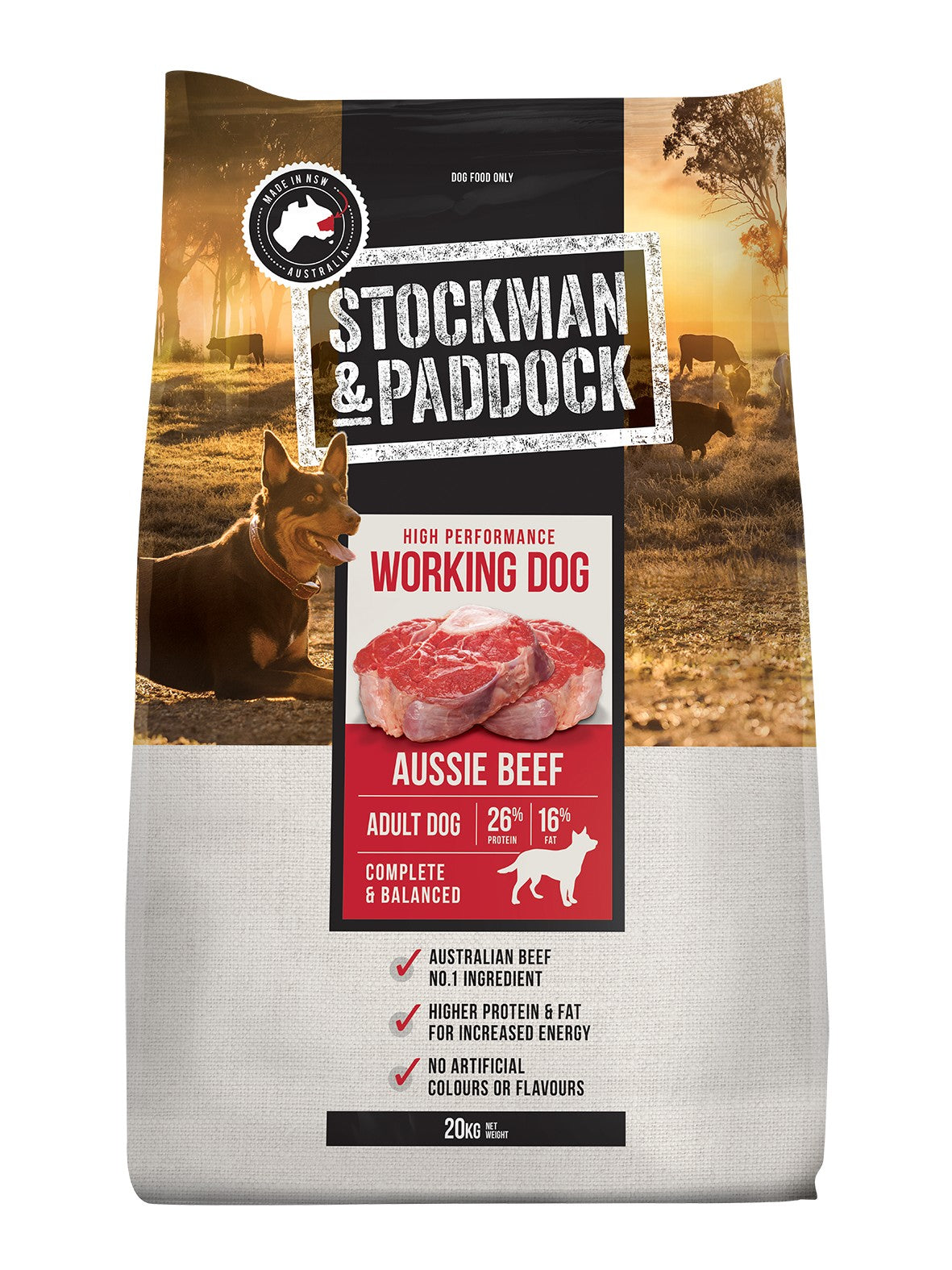 Stockman & Paddock Beef Working Dog 20kg .