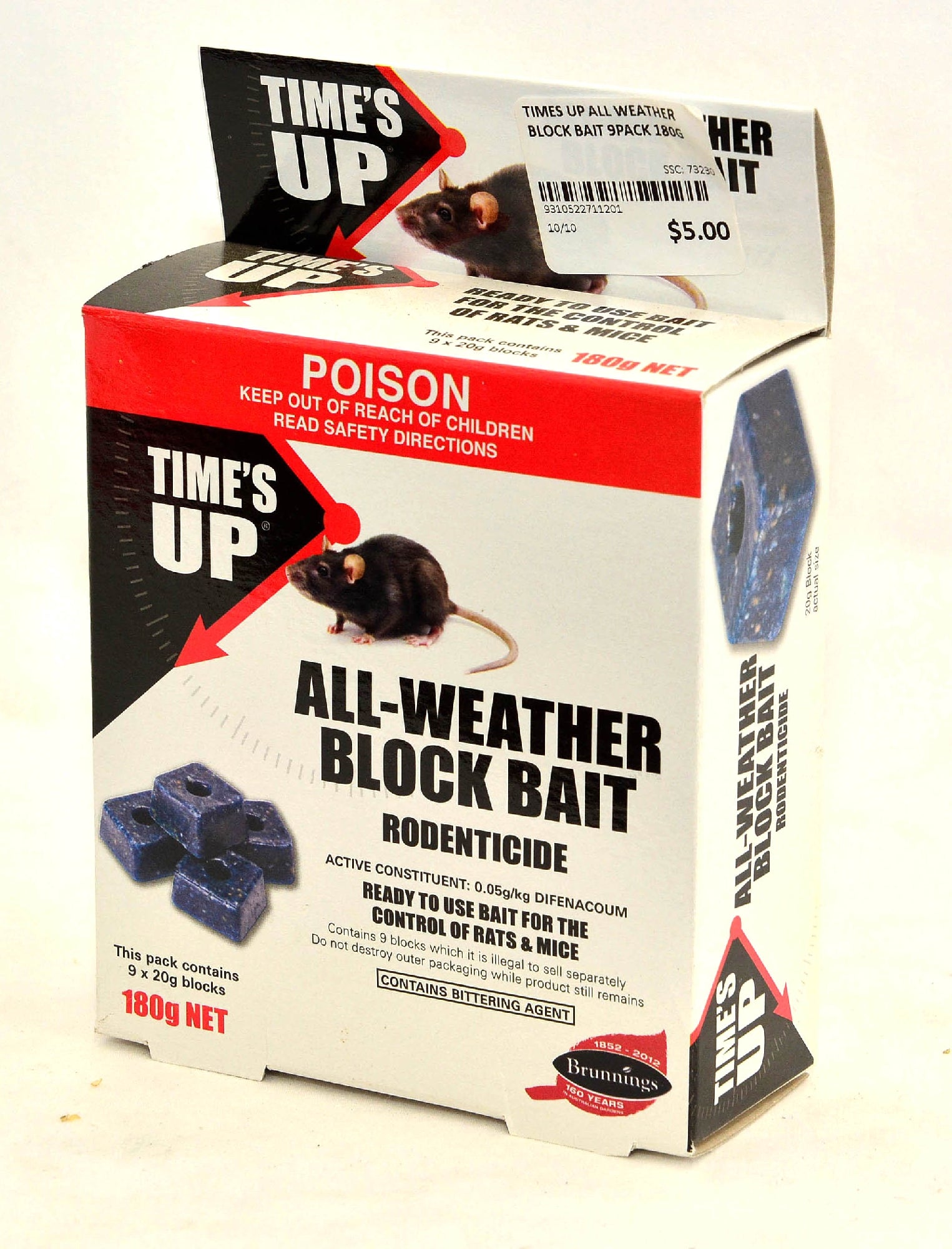 Times Up All Weather Block Bait 9pack 180g.