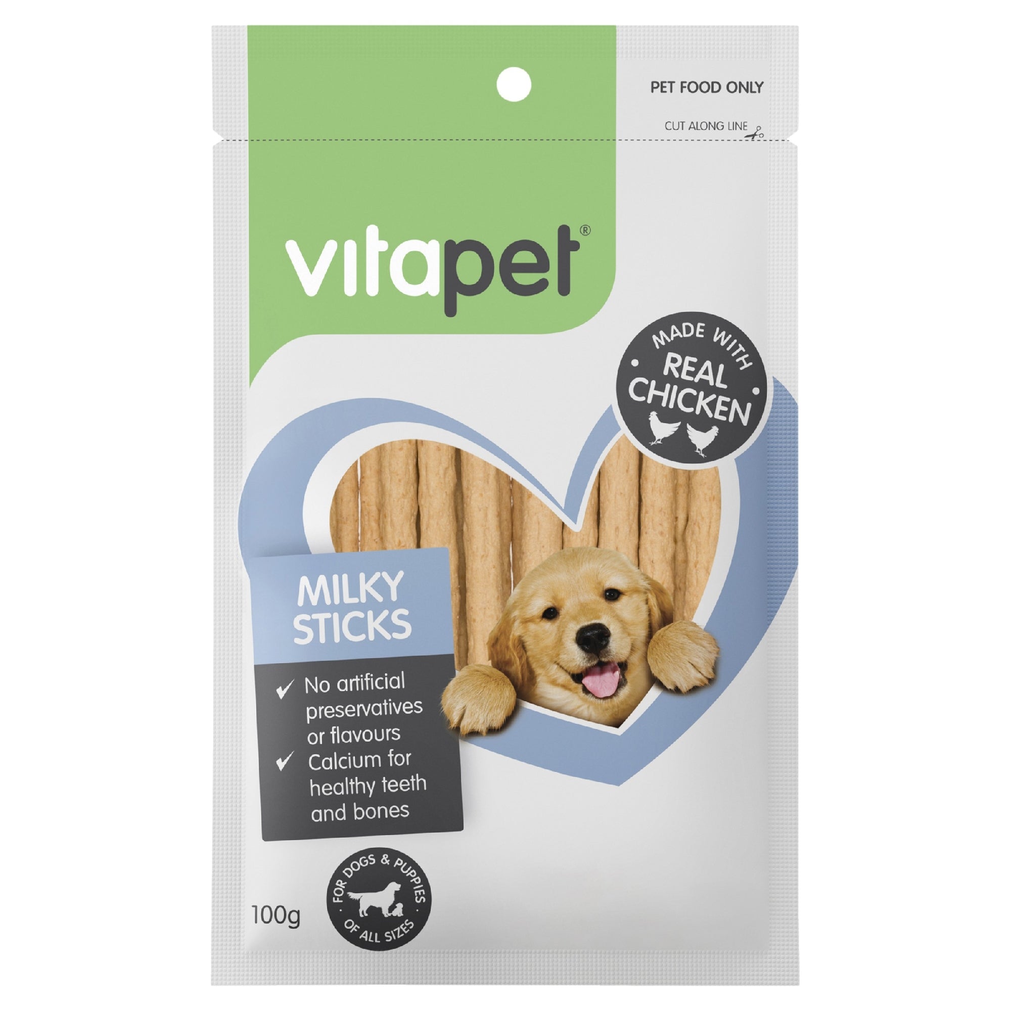 Vitapet Jerhigh Milky Sticks 100g For Puppies & Dogs.
