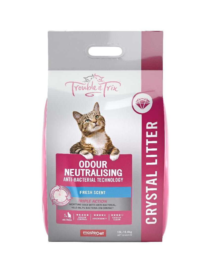 Trouble & Trix Crystal Cat Litter 15L