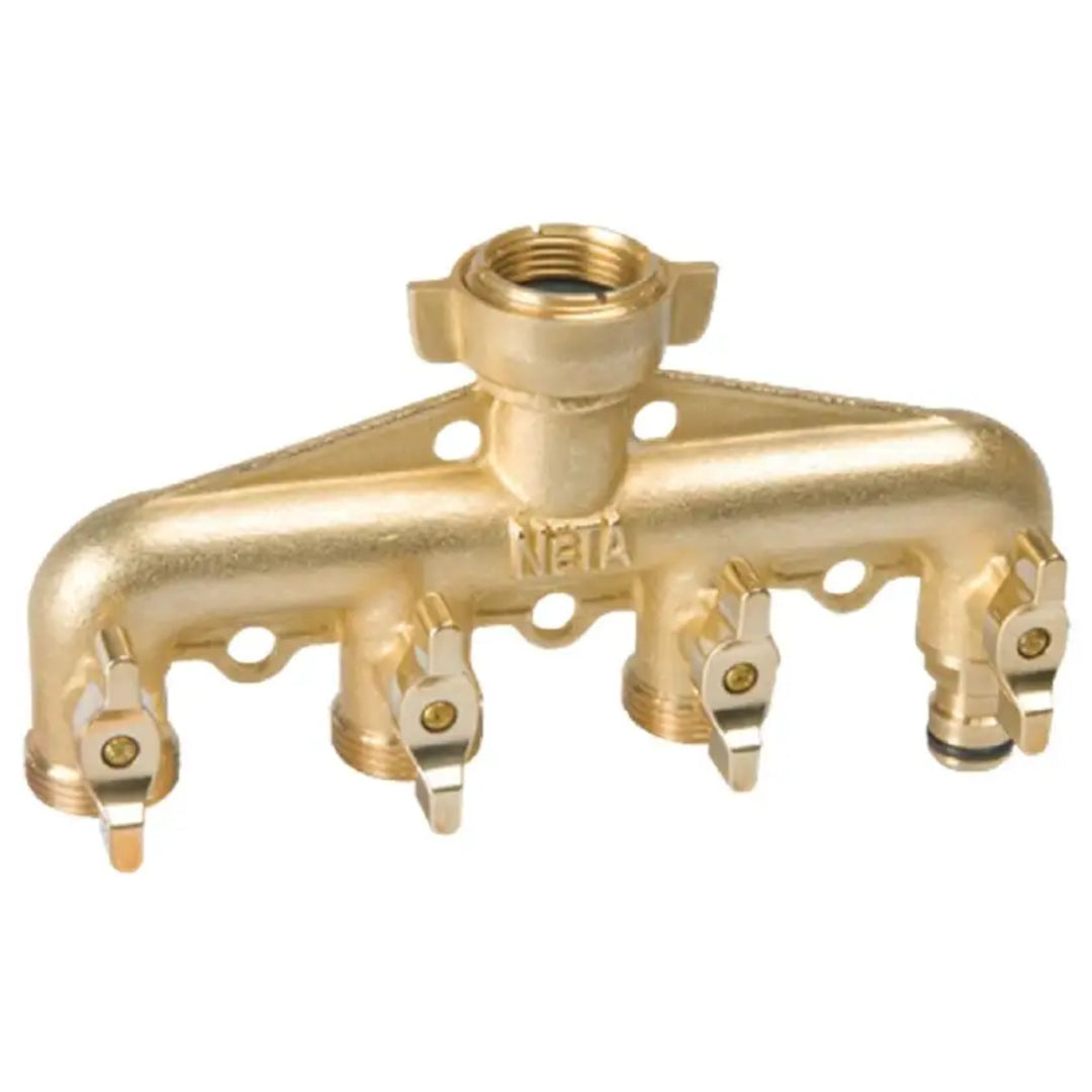 Neta 4-Way Screw On Universal Tap [MM:3/4" or 1" MAT:Brass]