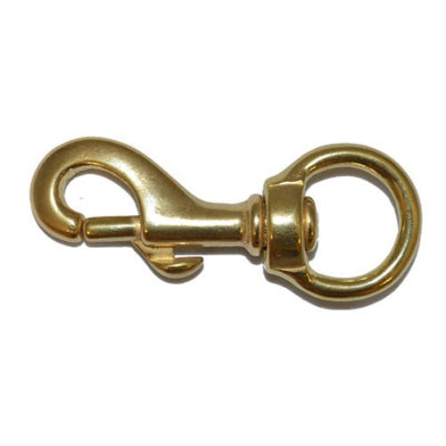 Bainbridge 25mm Round Eye Swivel Hook Brass Snap 92mm Long