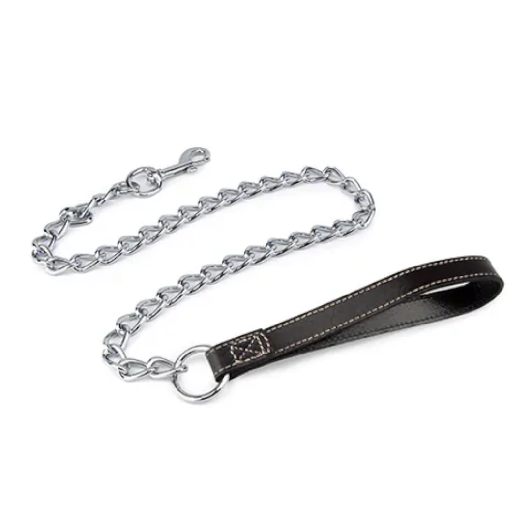 Bainbridge Dog Chain Lead Leather Handle 100cm