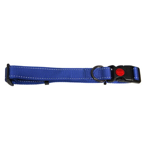 Bainbridge Dog Collar Webb 35-60cm Med Refl Strips.