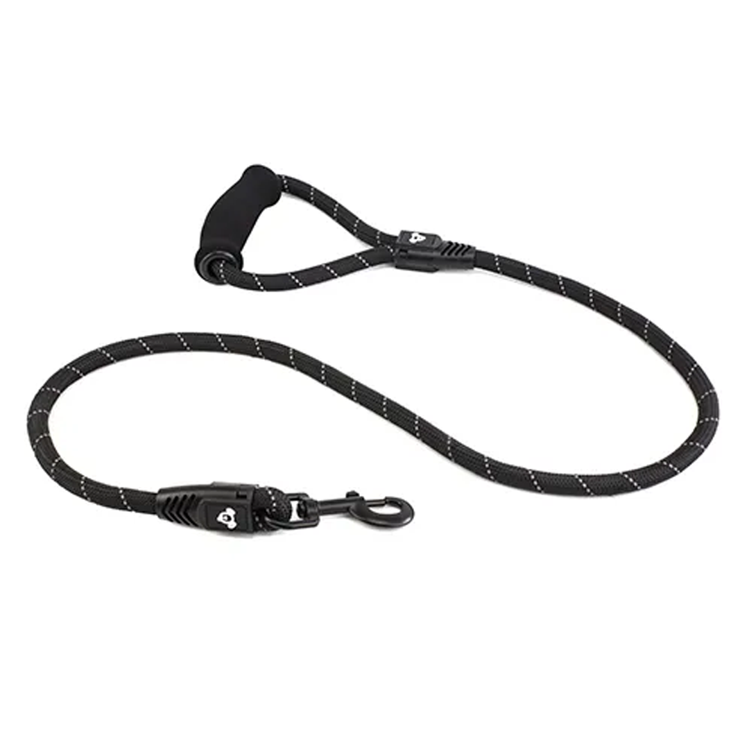 Bainbridge Dog Lead Refl Rope Foam Handle Black