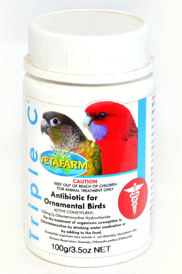 VETAFARM TRIPLE C 100G ANTIBIOTIC FOR ORNAMENTAL BIRDS