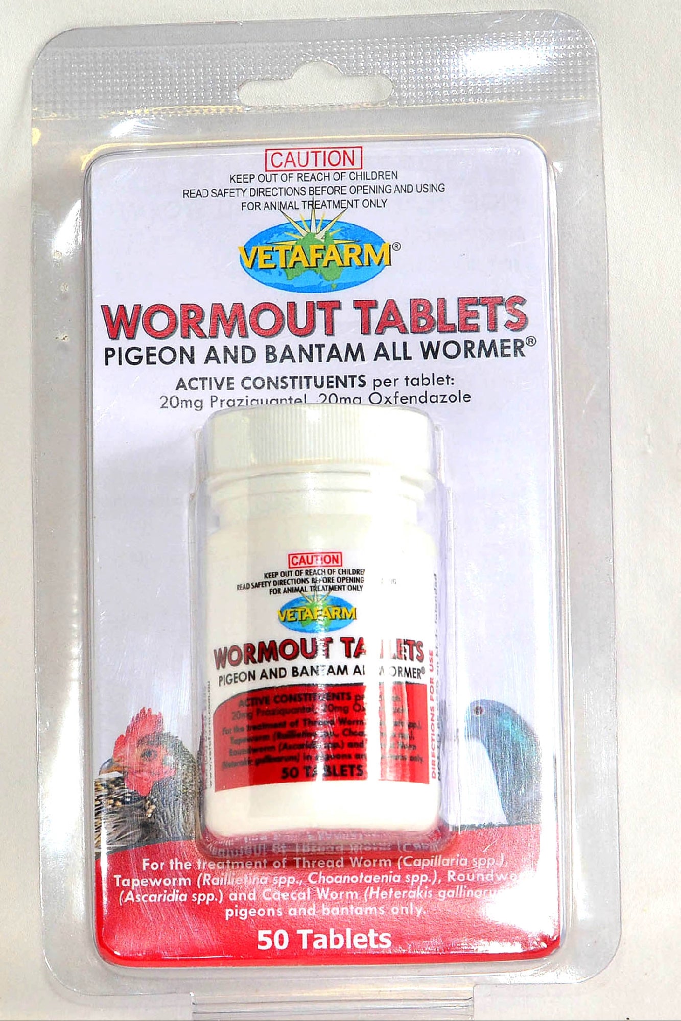 Wormout Tablets Pigeon And Bantam All Wormer.