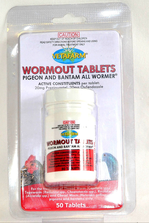 WORMOUT TABLETS PIGEON AND BANTAM ALL WORMER