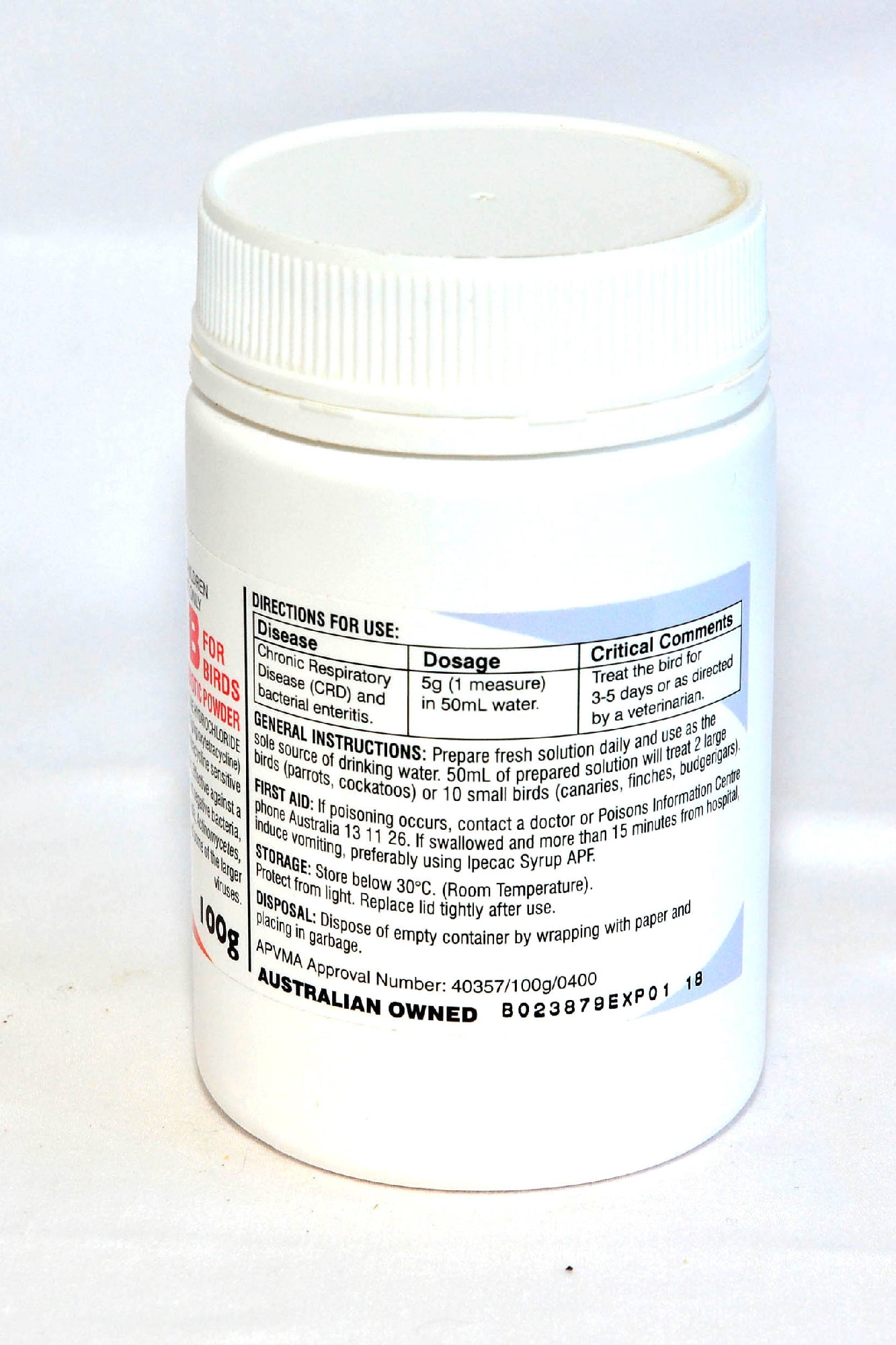 Oxymav B 100g For Birds Powder.