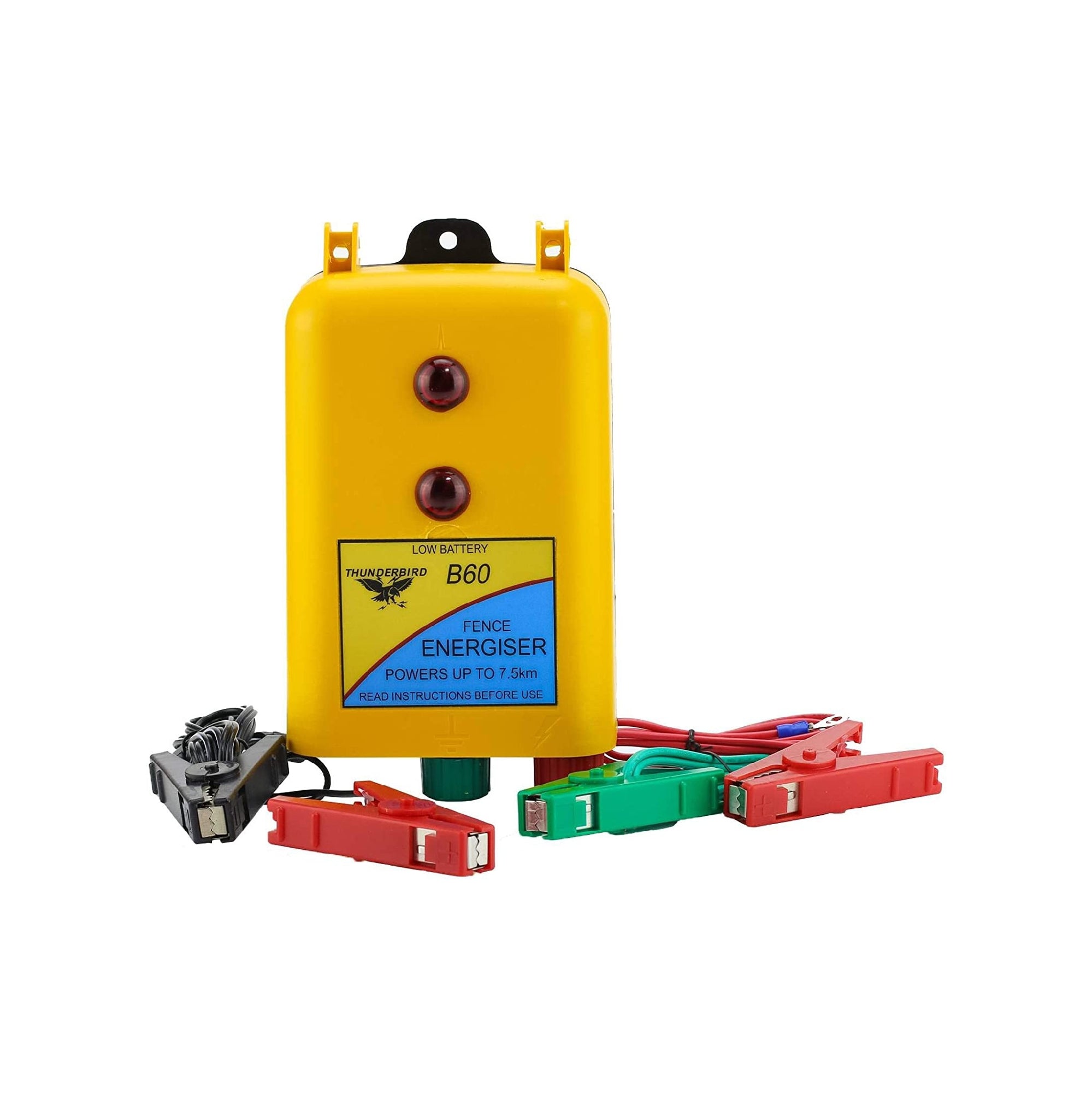 Thunderbird Energiser Battery Fence 7.5km Strip Grazer 4xd Cells Or 12 V Ext Batt B-60.