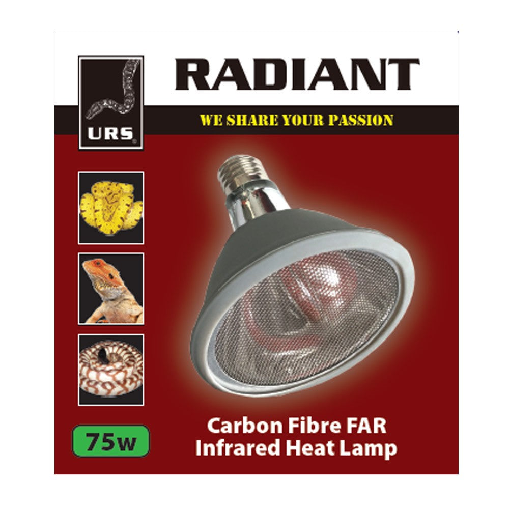Urs Radiant Globe 75w Carbon Fibre Infrared Heat Lamp 1 Yr Warranty [watts:75 Clr:red]