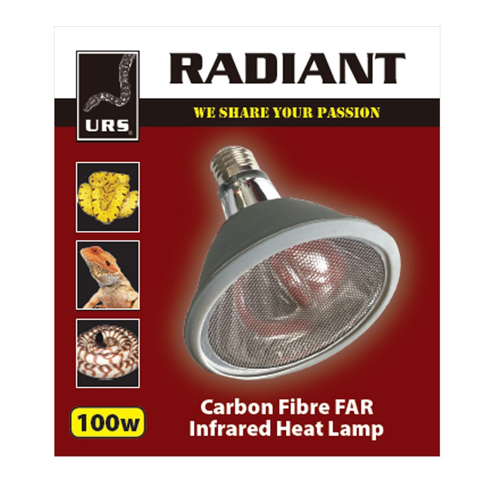 Urs Radiant Globe 100w Carbon Fibre Infrared Heat Lamp 1 Yr Warranty [watts:100 Clr:red]